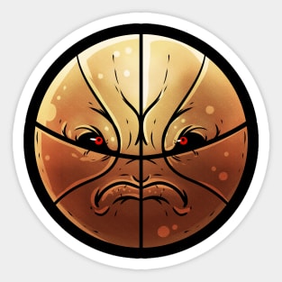 Angry Basketball With Face, Comic Sticker